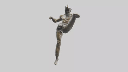 3D model Fighter in MidKick statue model VR / AR / low-poly