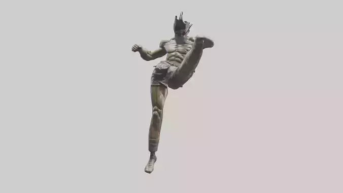 3D model Fighter in MidKick statue model VR / AR / low-poly