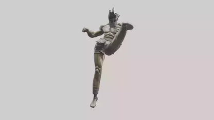 3D model Fighter in MidKick statue model VR / AR / low-poly