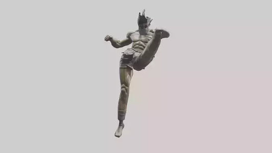 3D model Fighter in MidKick statue model VR / AR / low-poly