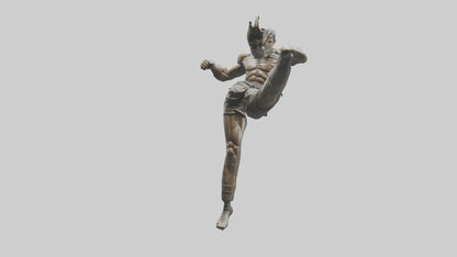 3D model Fighter in MidKick statue model VR / AR / low-poly