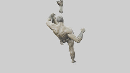 3D model Fighter in MidKick statue model VR / AR / low-poly