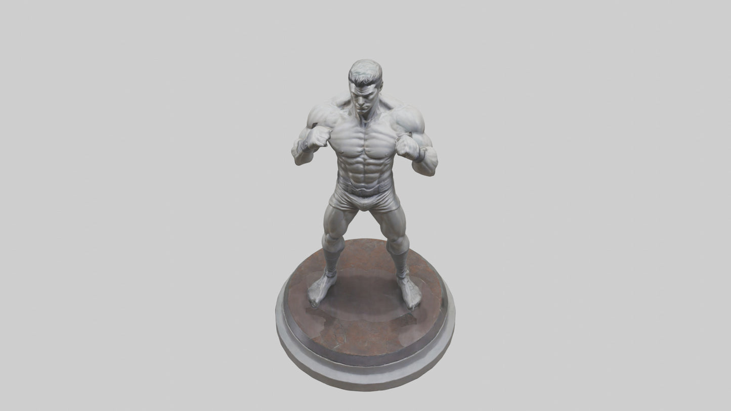 Fighter statue model 3D model