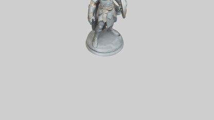 Fighter with Shield Sculpture model 3D model