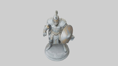 Fighter with Shield Sculpture model 3D model