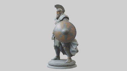 Fighter with Shield Sculpture model 3D model