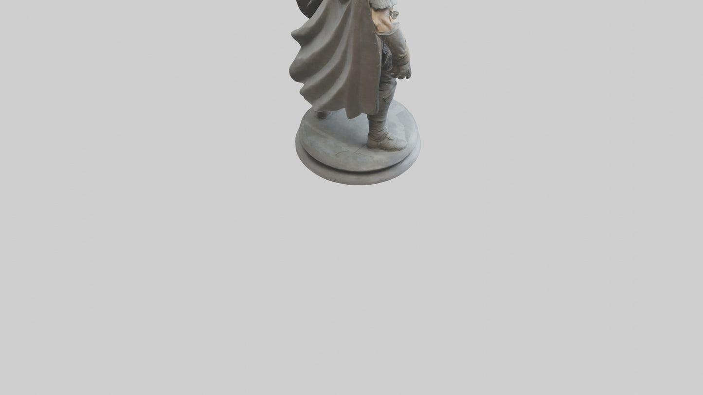 Fighter with Shield Sculpture model 3D model