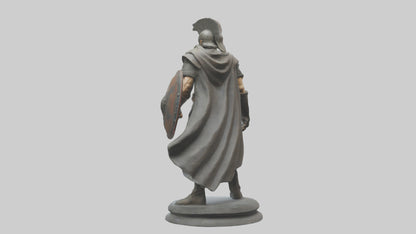 Fighter with Shield Sculpture model 3D model