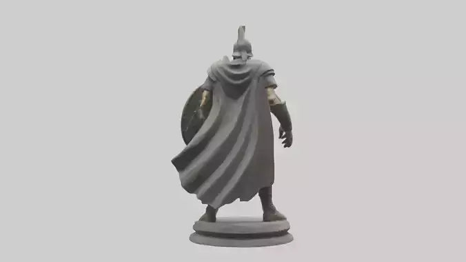Fighter with Shield Sculpture model 3D model