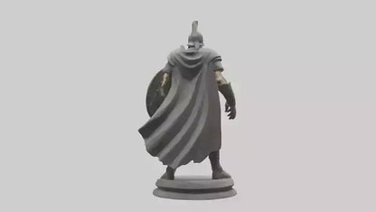 Fighter with Shield Sculpture model 3D model
