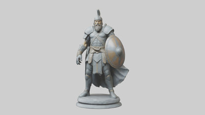 Fighter with Shield Sculpture model 3D model