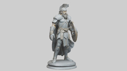 Fighter with Shield Sculpture model 3D model