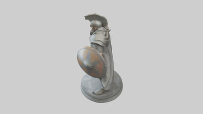 Fighter with Shield Sculpture model 3D model