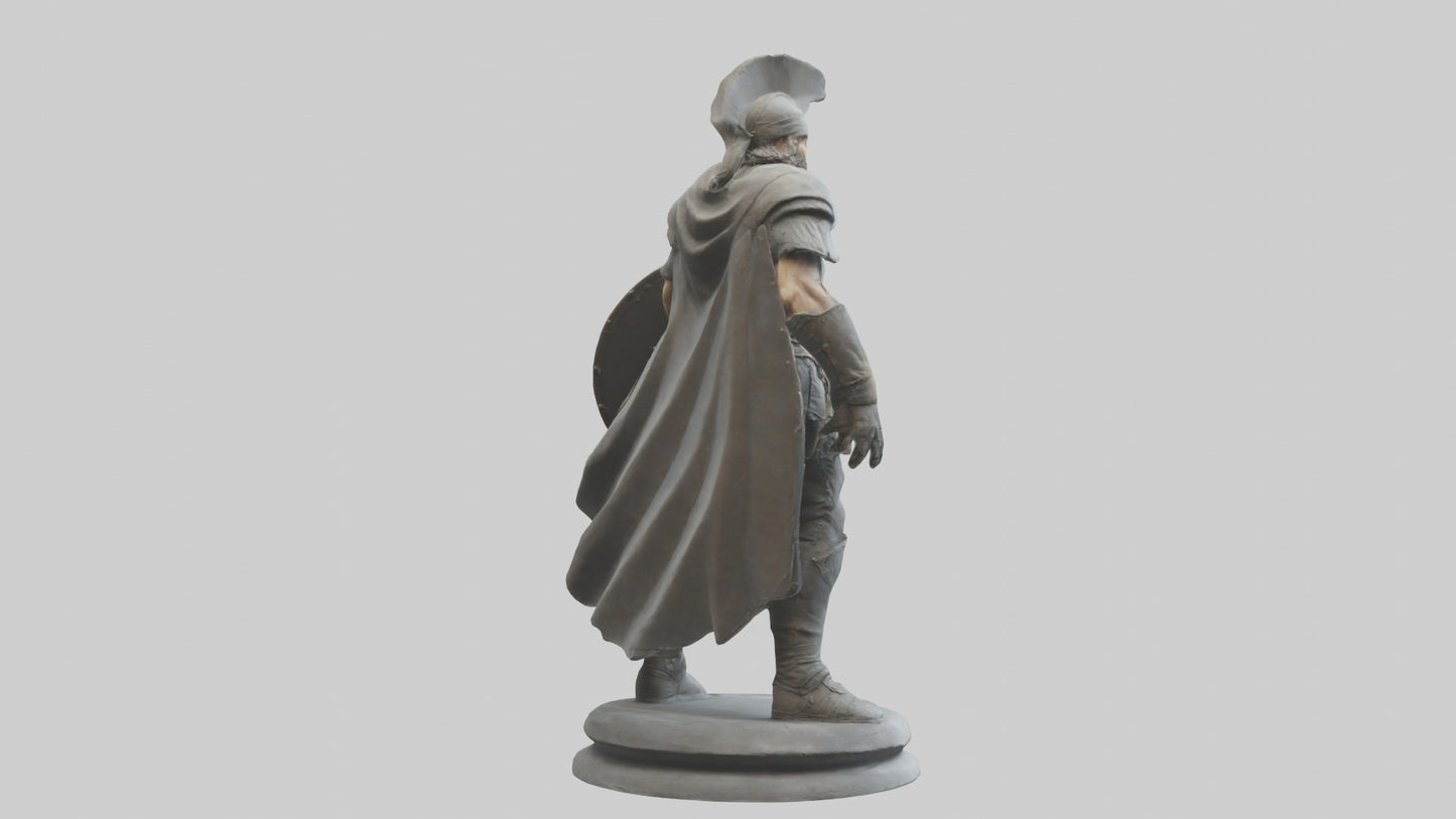Fighter with Shield Sculpture model 3D model