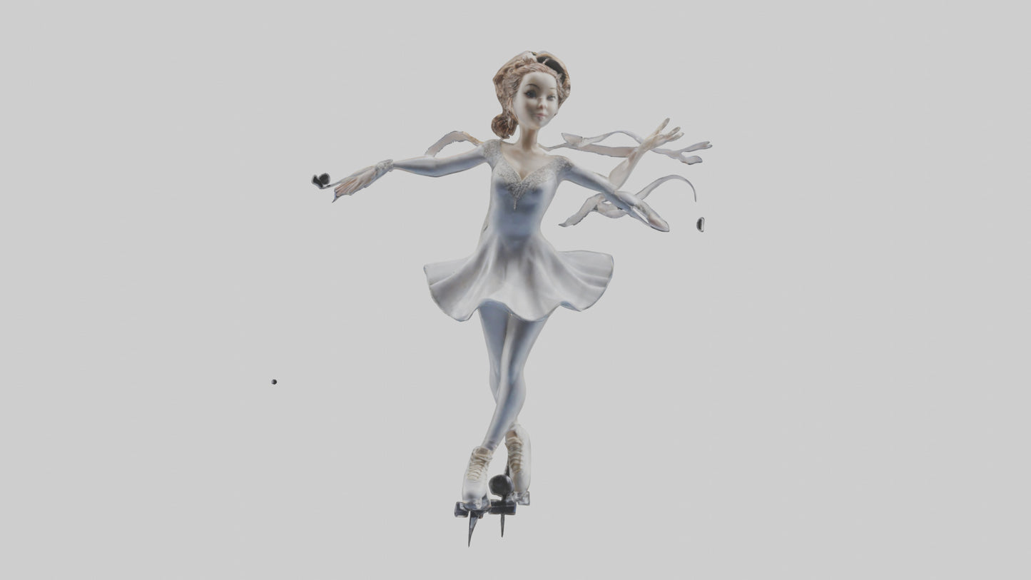 3D model Figure Skater Performing Spin statue model VR / AR / low-poly