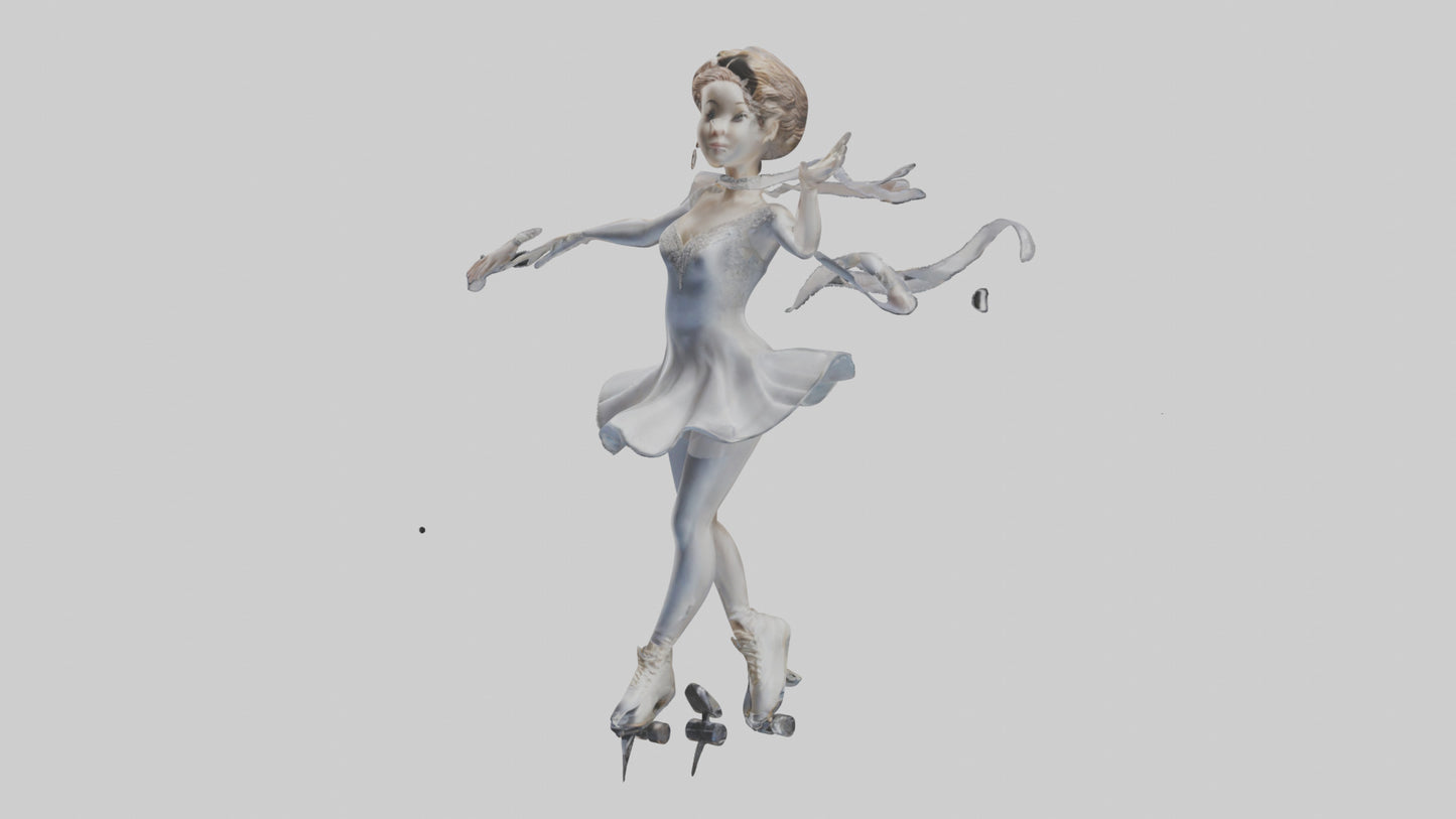 3D model Figure Skater Performing Spin statue model VR / AR / low-poly