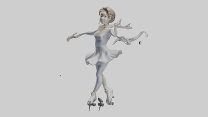 3D model Figure Skater Performing Spin statue model VR / AR / low-poly