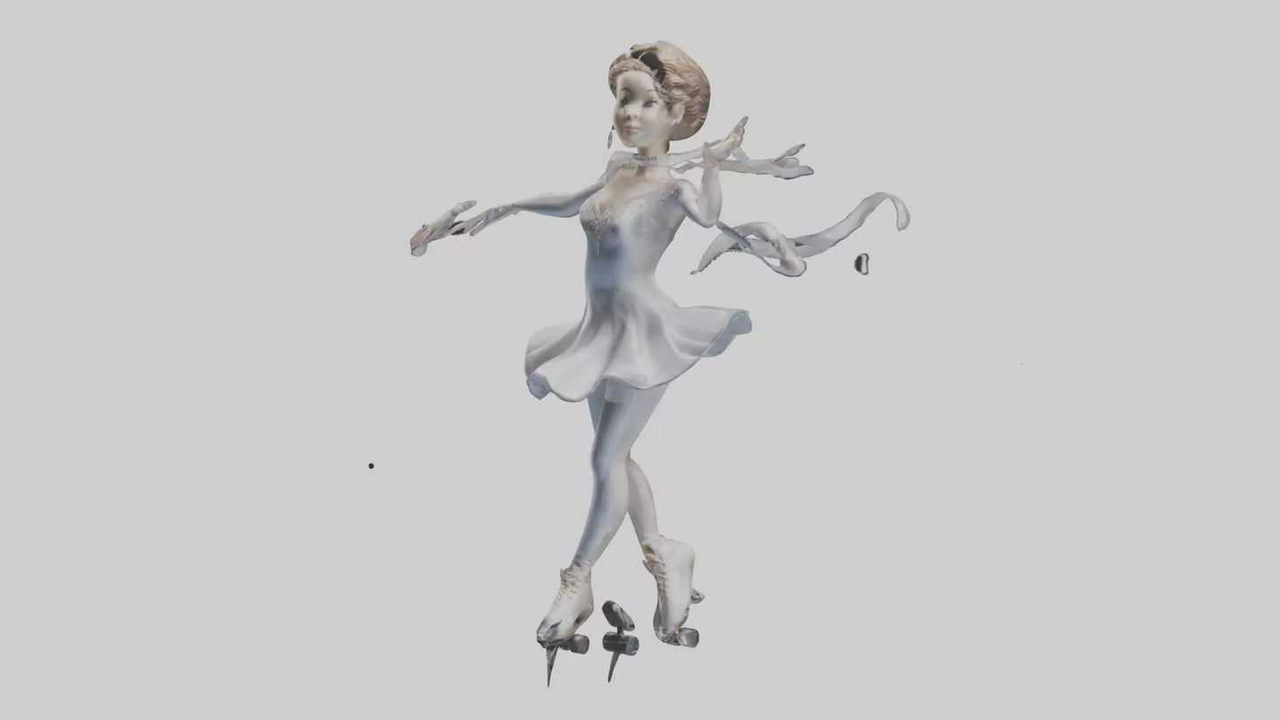 3D model Figure Skater Performing Spin statue model VR / AR / low-poly