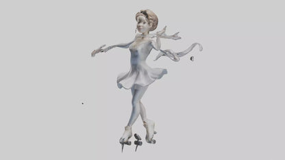 3D model Figure Skater Performing Spin statue model VR / AR / low-poly