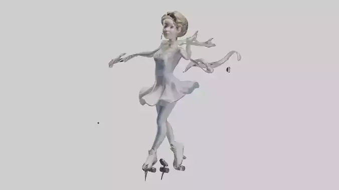 3D model Figure Skater Performing Spin statue model VR / AR / low-poly