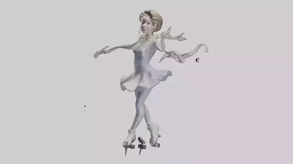 3D model Figure Skater Performing Spin statue model VR / AR / low-poly