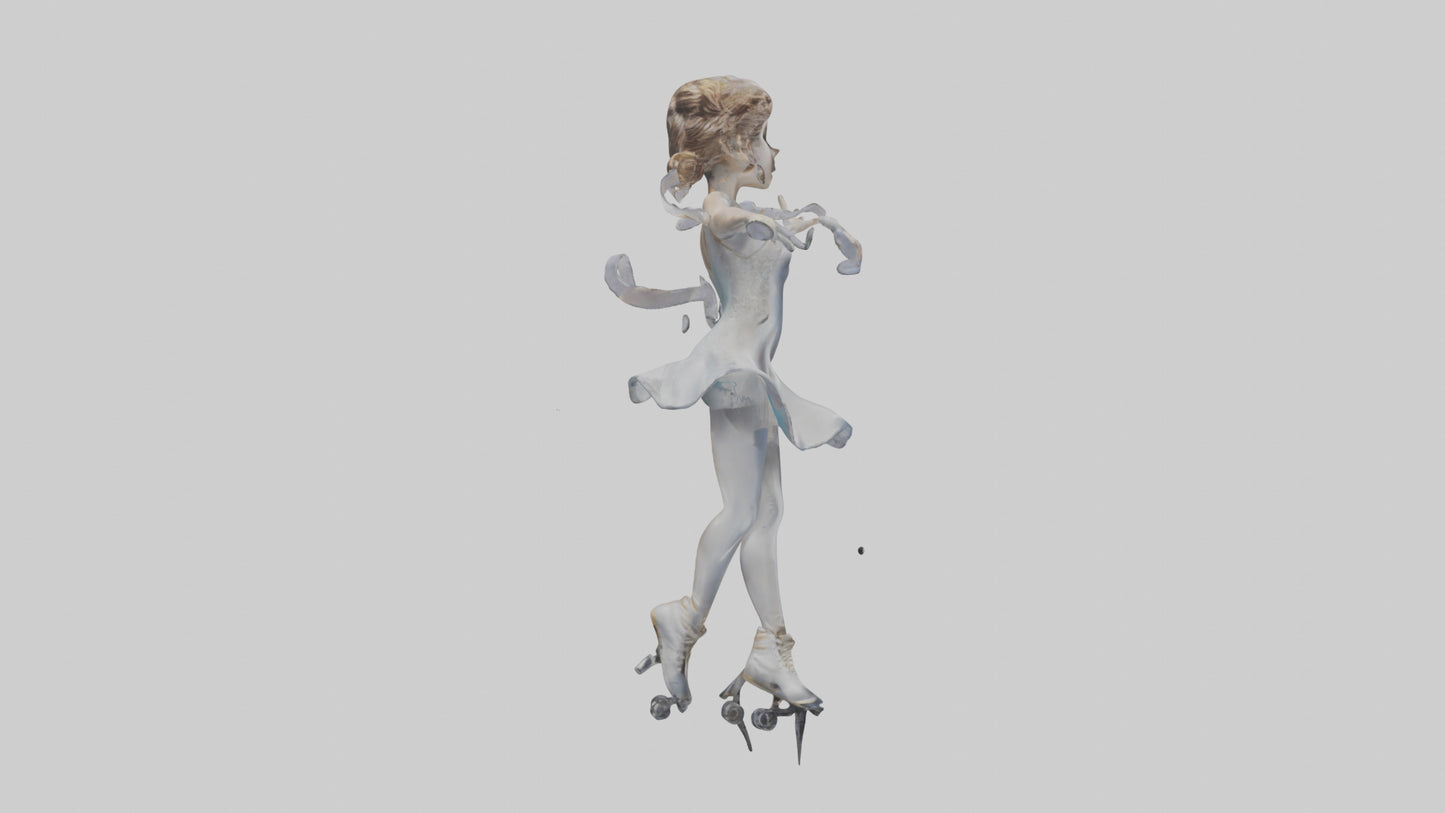 3D model Figure Skater Performing Spin statue model VR / AR / low-poly