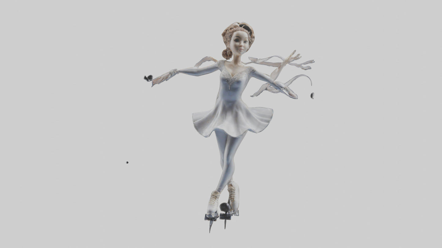 3D model Figure Skater Performing Spin statue model VR / AR / low-poly