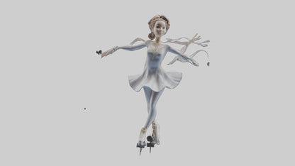 3D model Figure Skater Performing Spin statue model VR / AR / low-poly