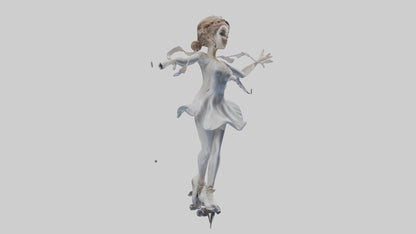 3D model Figure Skater Performing Spin statue model VR / AR / low-poly