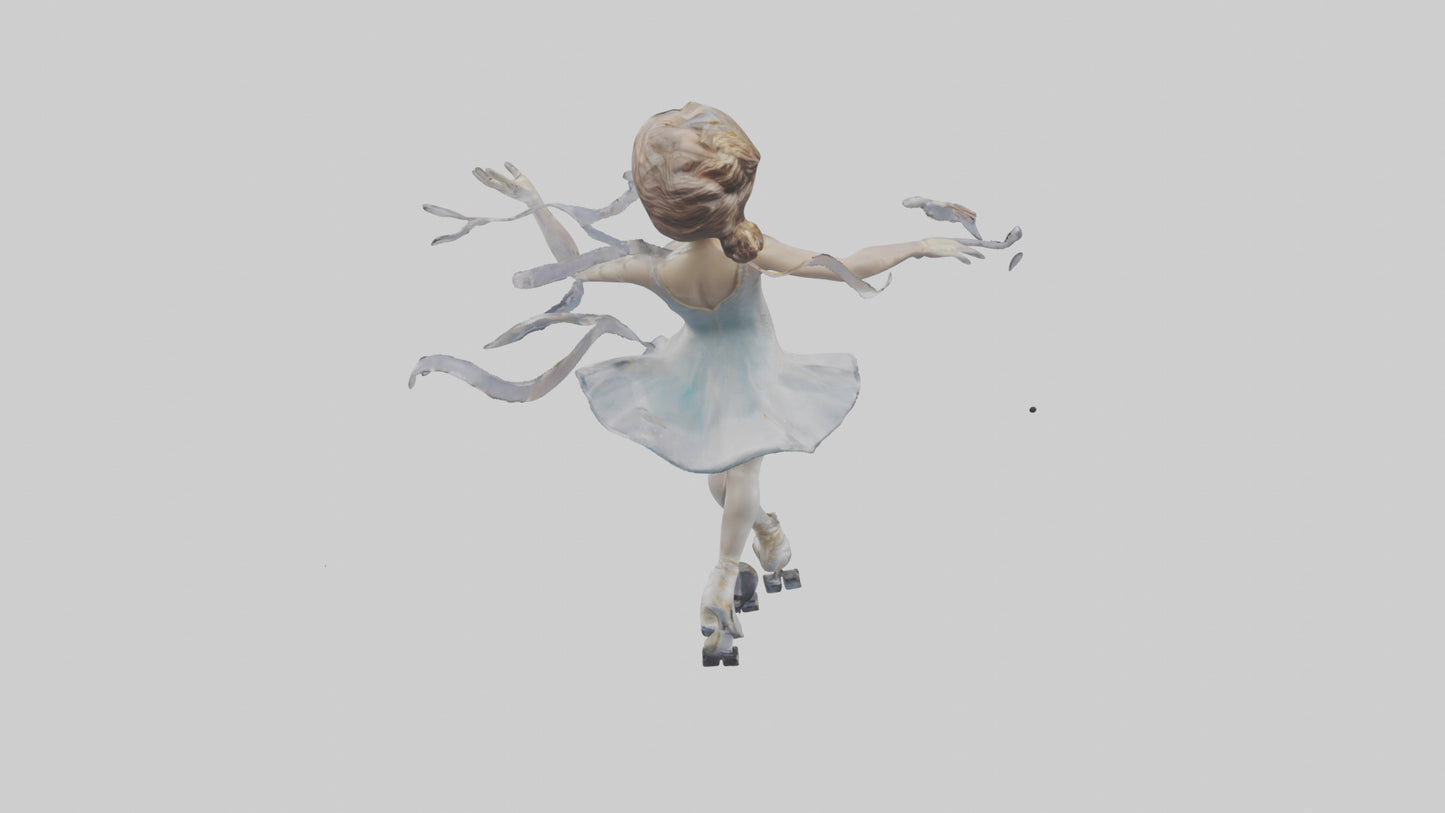 3D model Figure Skater Performing Spin statue model VR / AR / low-poly