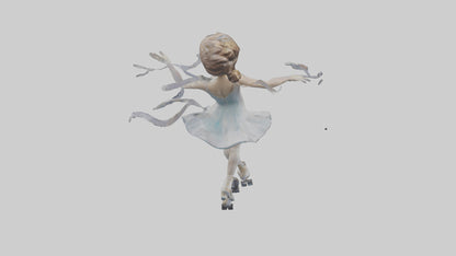 3D model Figure Skater Performing Spin statue model VR / AR / low-poly