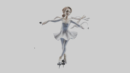 3D model Figure Skater Performing Spin statue model VR / AR / low-poly