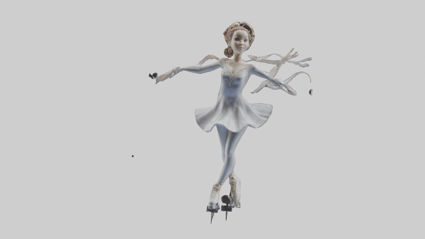3D model Figure Skater Performing Spin statue model VR / AR / low-poly