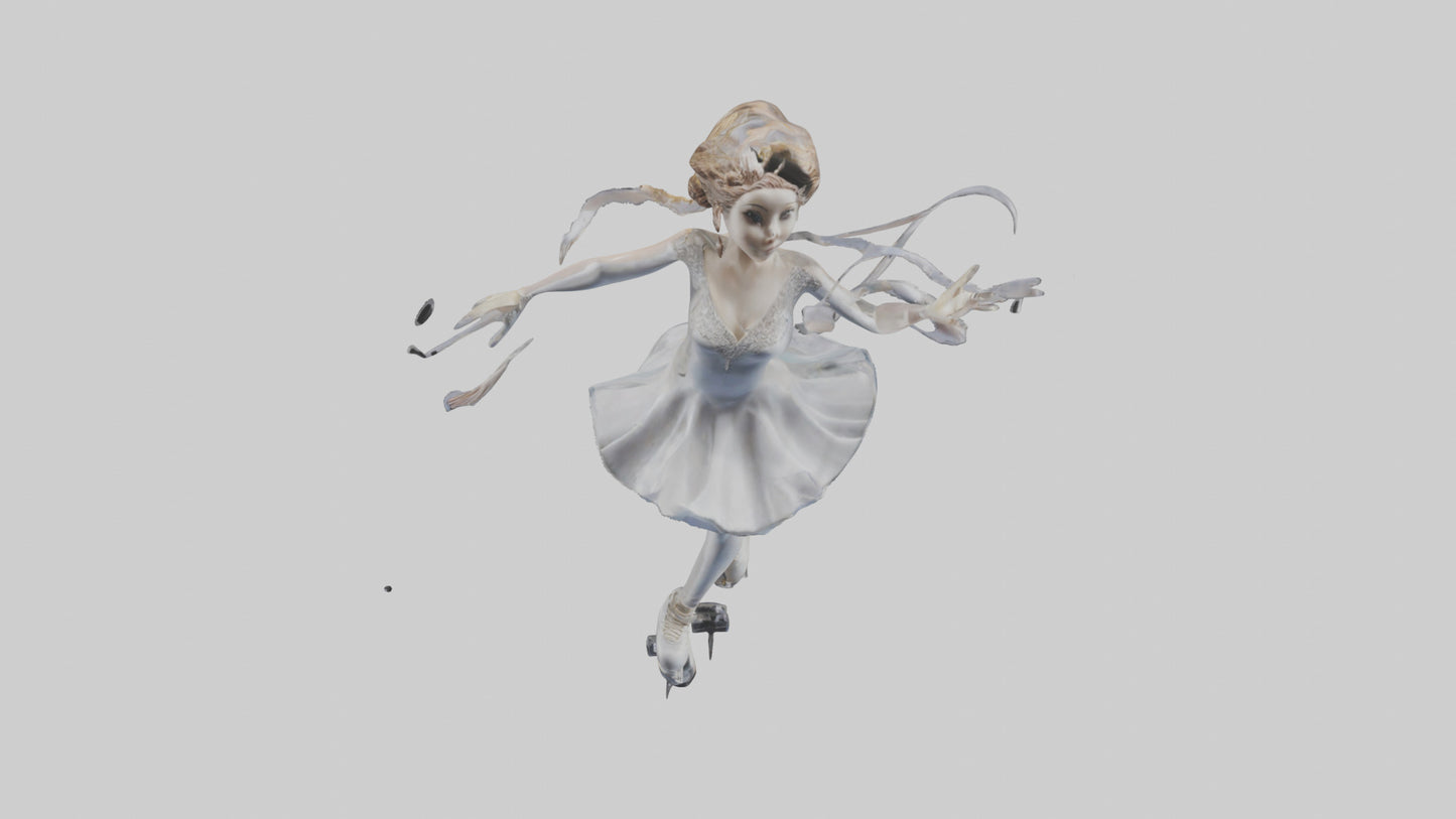 3D model Figure Skater Performing Spin statue model VR / AR / low-poly
