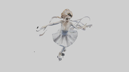 3D model Figure Skater Performing Spin statue model VR / AR / low-poly