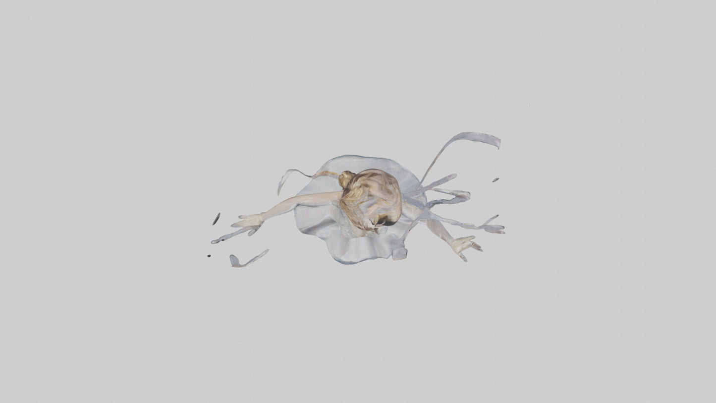 3D model Figure Skater Performing Spin statue model VR / AR / low-poly