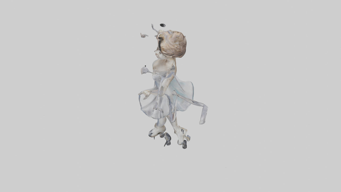 3D model Figure Skater Performing Spin statue model VR / AR / low-poly