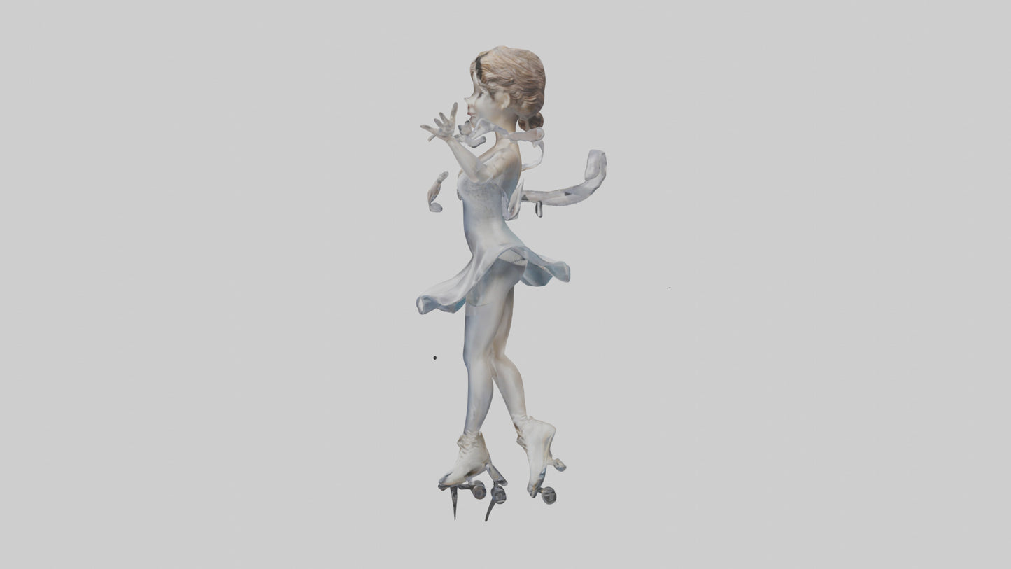3D model Figure Skater Performing Spin statue model VR / AR / low-poly