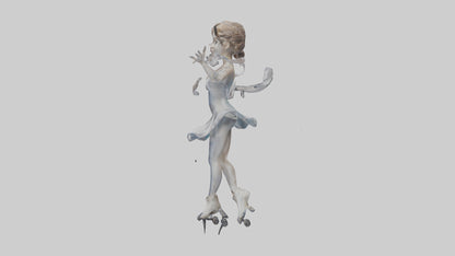 3D model Figure Skater Performing Spin statue model VR / AR / low-poly