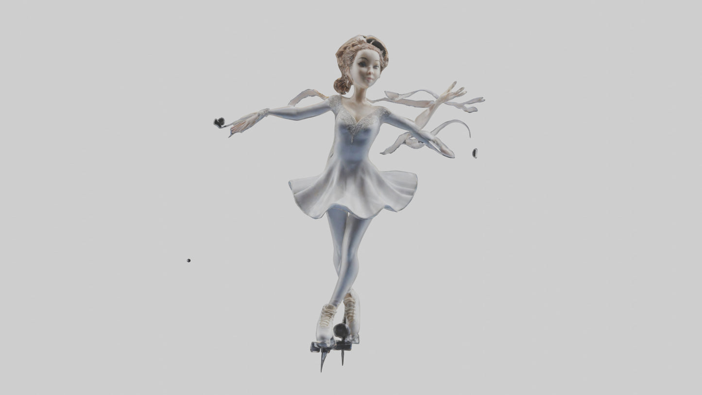3D model Figure Skater Performing Spin statue model VR / AR / low-poly