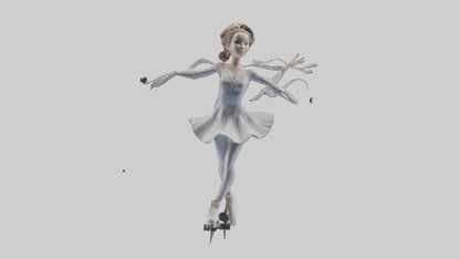3D model Figure Skater Performing Spin statue model VR / AR / low-poly