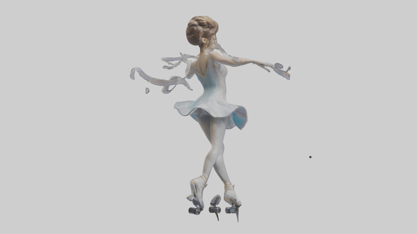 3D model Figure Skater Performing Spin statue model VR / AR / low-poly