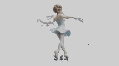 3D model Figure Skater Performing Spin statue model VR / AR / low-poly