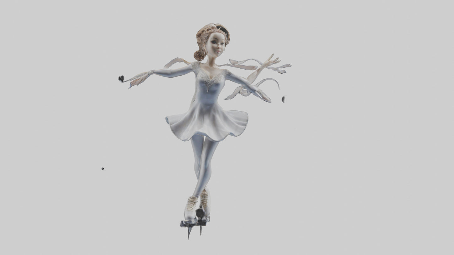 3D model Figure Skater Performing Spin statue model VR / AR / low-poly
