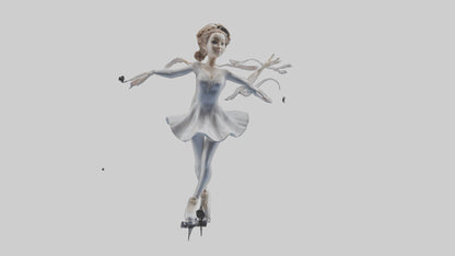 3D model Figure Skater Performing Spin statue model VR / AR / low-poly