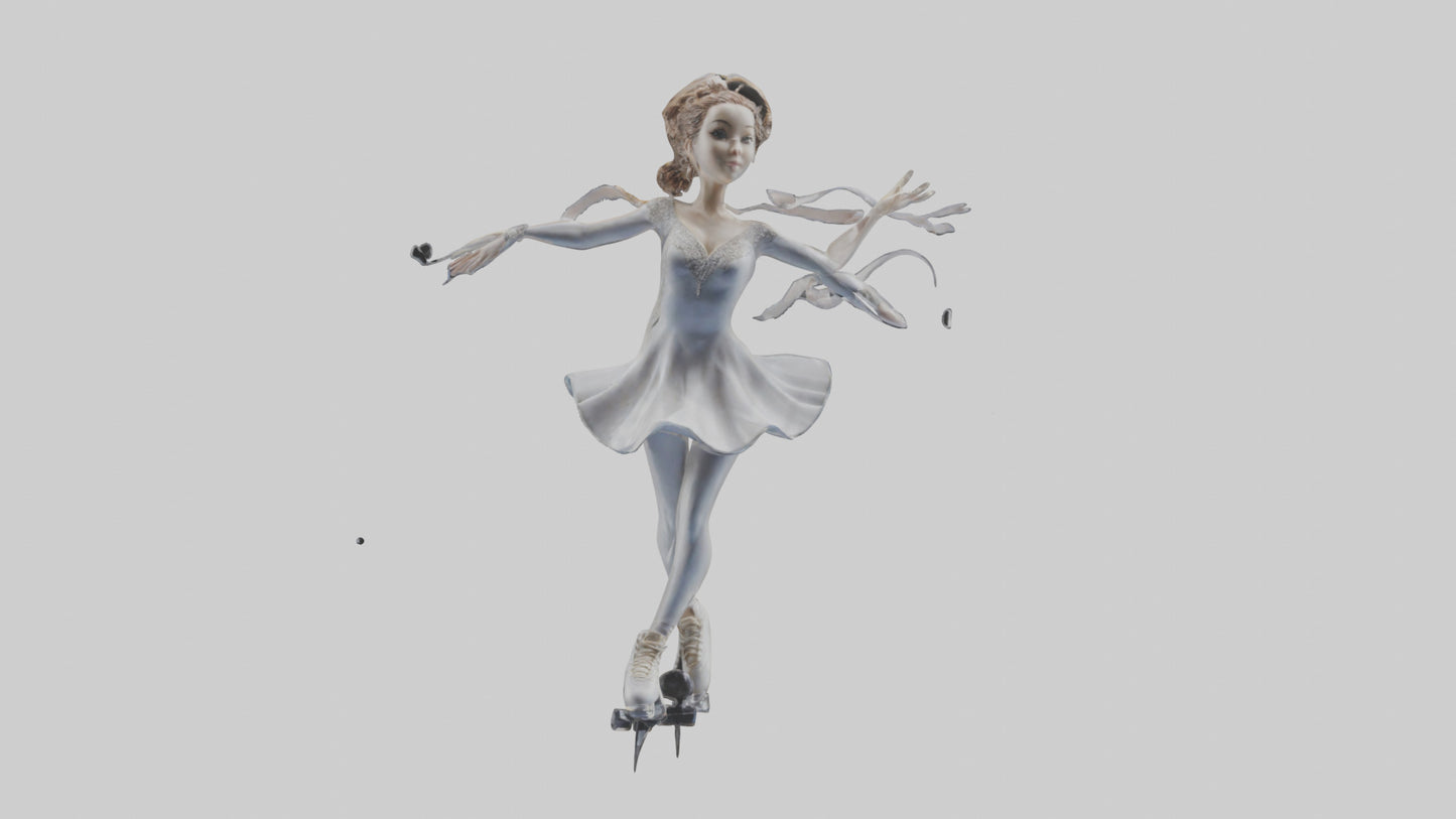 3D model Figure Skater Performing Spin statue model VR / AR / low-poly