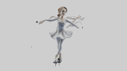 3D model Figure Skater Performing Spin statue model VR / AR / low-poly