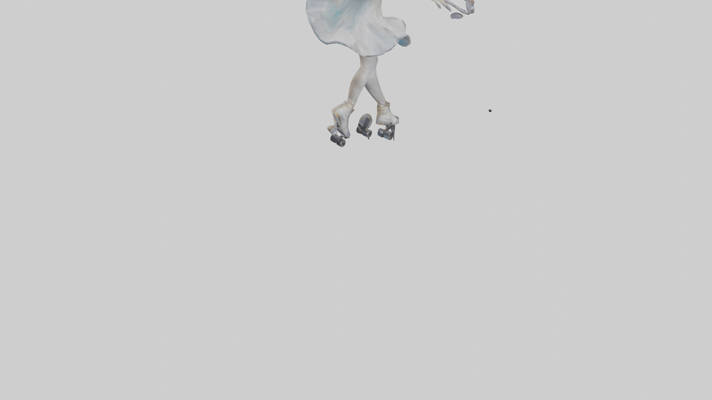 3D model Figure Skater Performing Spin statue model VR / AR / low-poly