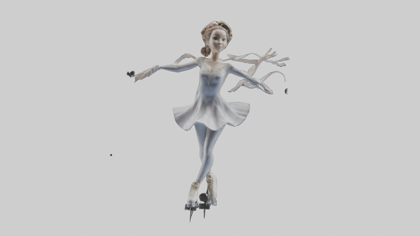 3D model Figure Skater Performing Spin statue model VR / AR / low-poly
