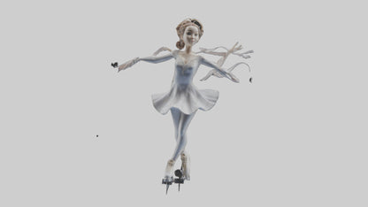 3D model Figure Skater Performing Spin statue model VR / AR / low-poly